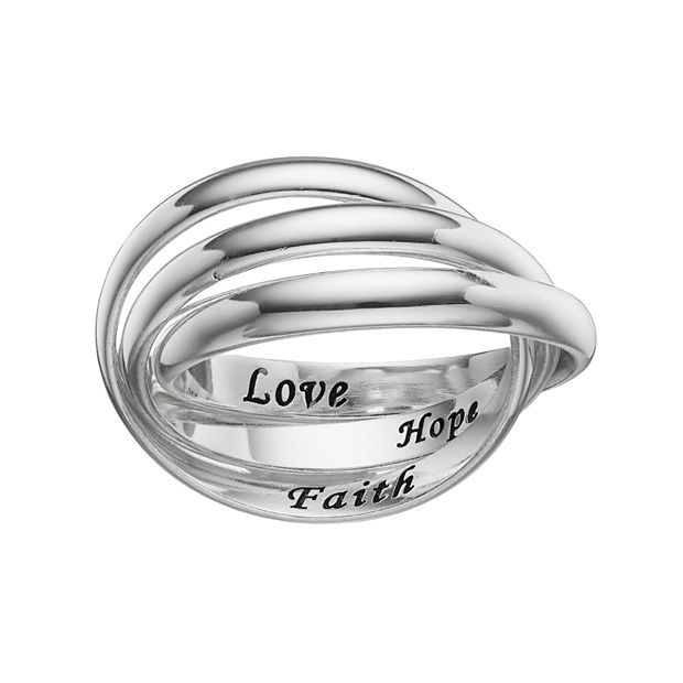 Faith hope love ring sterling online silver