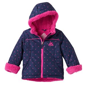 Baby Girl ZeroXposur Midweight Polka-Dot Sherpa-Lined Transitional Jacket