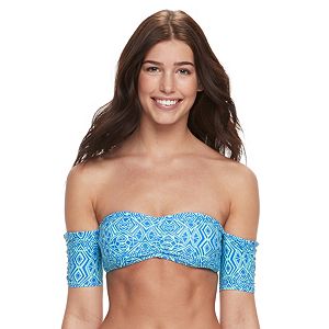 Juniors' Malibu Tribal Bandeau Bikini Top