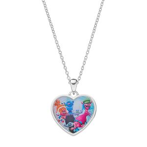 DreamWorks Trolls Kids' Silver-Plated Heart Pendant Necklace