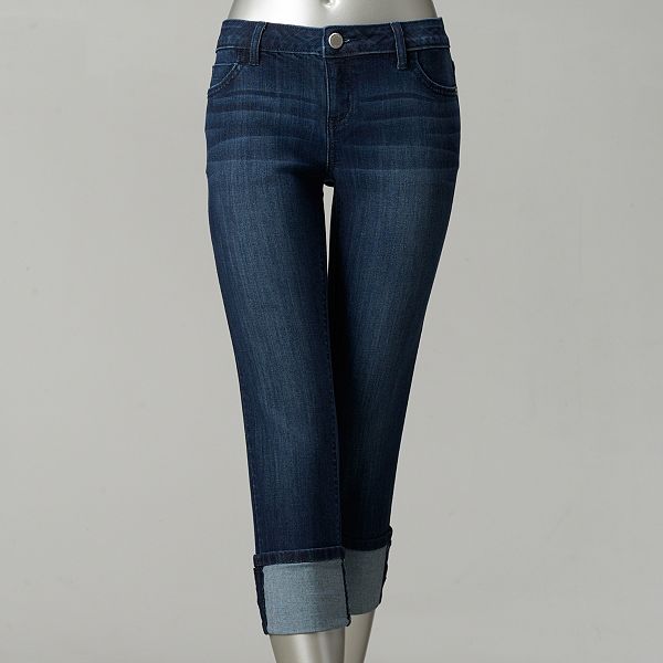 Petite Simply Vera Vera Wang Cuffed Capri Jeans