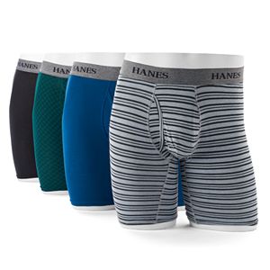 Men's Hanes Ultimate 4-pack Tagless Longer Leg Stretch Boxer Briefs