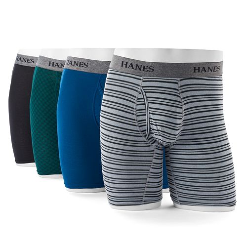 Hanes Mens 3-Pack Tagless 100/% Cotton Boxer Briefs with X-Temp and FreshIQ Technology Extended Sizes
