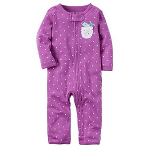 Baby Girl Carter's Polka-Dot Whale One-Piece Pajamas