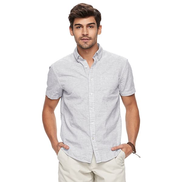 Men's Sonoma Goods For Life® Modern-Fit Solid End-On-End Button-Down Shirt