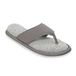 Dearfoams Women's Waffled Textured Thong Slip-On Slippers