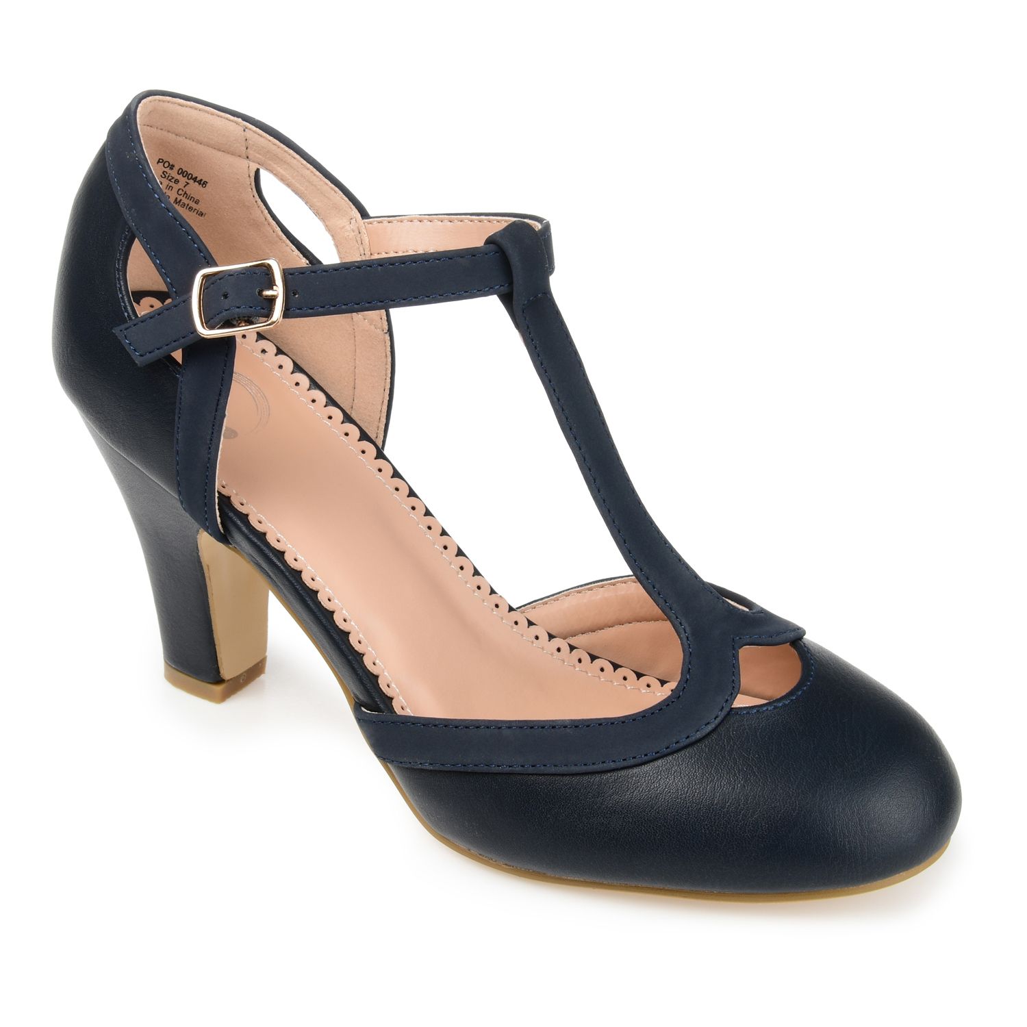wide width navy blue heels