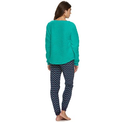 Juniors' SO® Pajamas: 2-Piece Sherpa Pajama Set