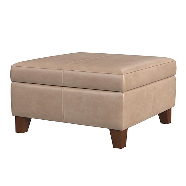 HomePop Luxury Storage Ottoman - Sand
