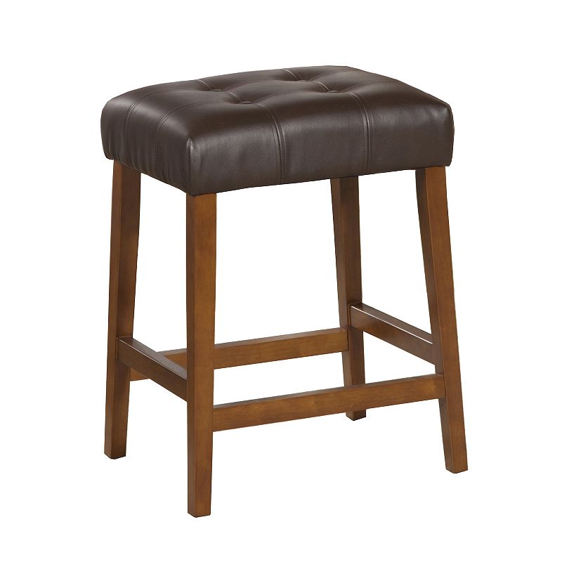 HomePop Tufted Counter Stool, Brown