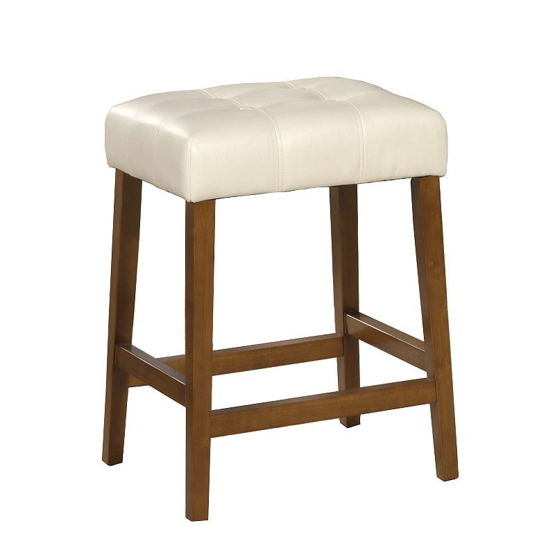 HomePop Tufted Counter Stool, White