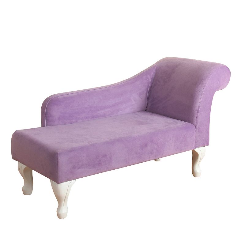 HomePop Kids Velvet Chaise Lounge, Purple