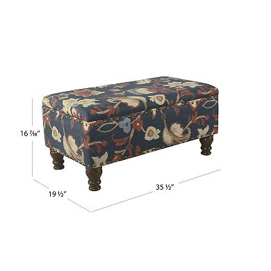 HomePop 35.5" Nailhead Storage Bench