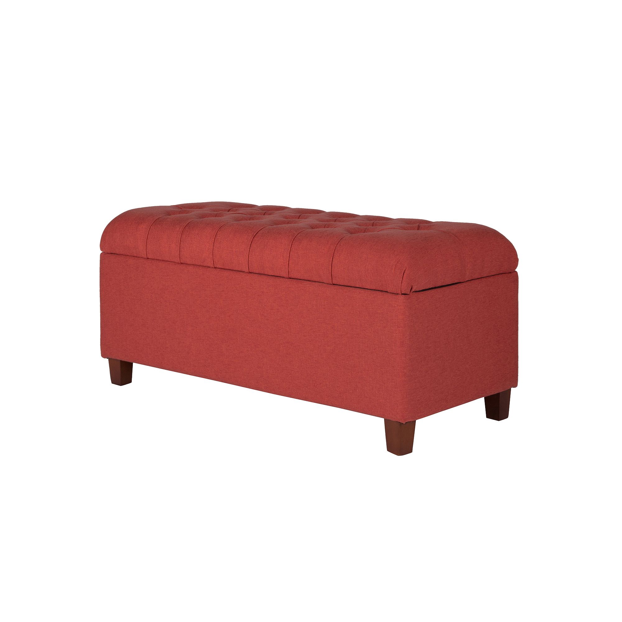 HomePop Tufted Storage Bench, Red