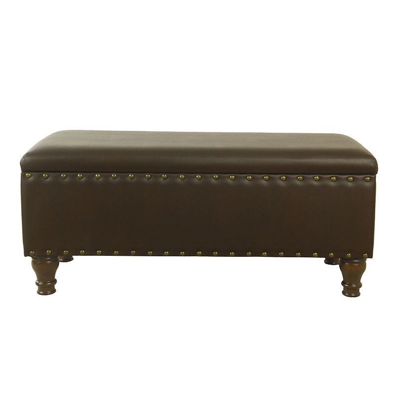HomePop Nailhead Storage Bench, Green