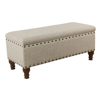 HomePop Nailhead Storage Bench