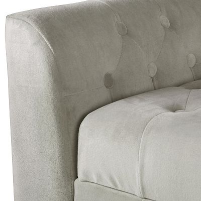 HomePop Casual Cream Textured Tufted Storage Bench with Storage 50-in x
