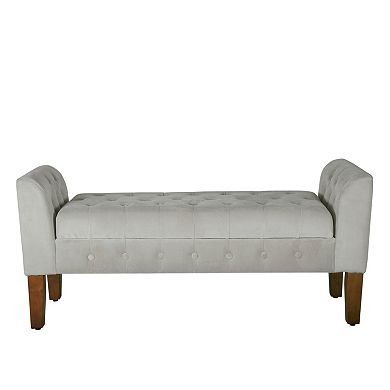 HomePop Tufted Velvet Storage Bench