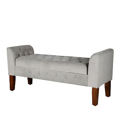 HomePop Tufted Velvet Storage Bench