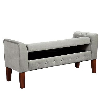 HomePop Tufted Velvet Storage Bench