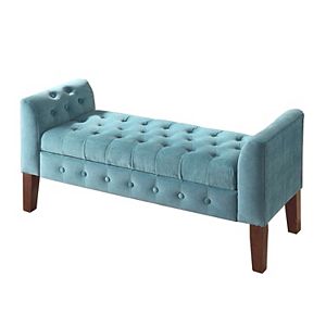 HomePop Tufted Velvet Storage Bench