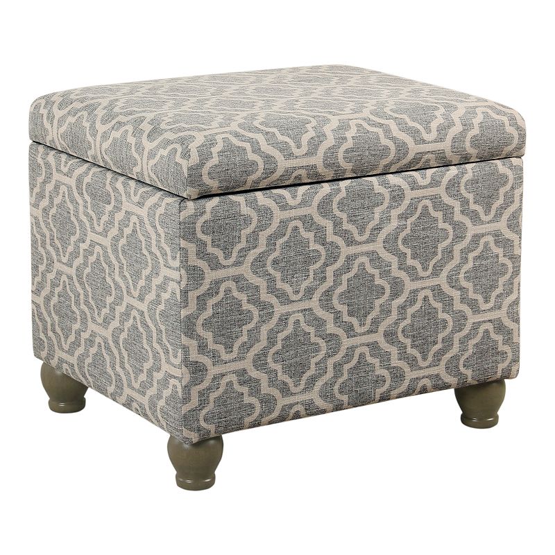 HomePop Linen Storage Ottoman, Multicolor