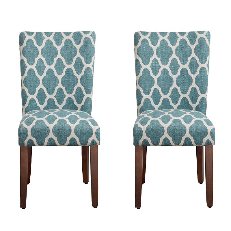 HomePop Geometric Parson Chair 2-piece Set, Turquoise/Blue