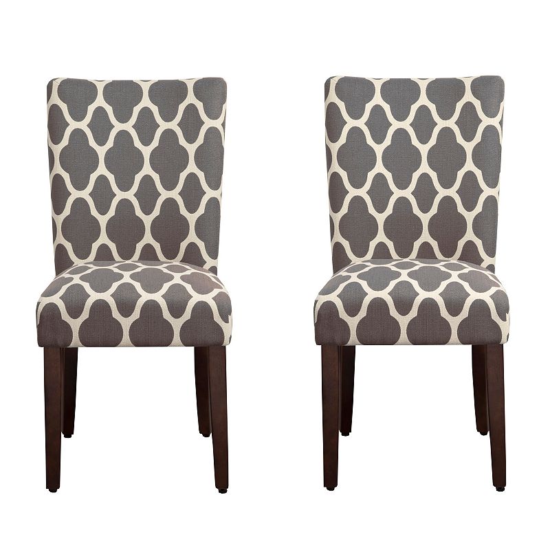 HomePop Geometric Parson Chair 2-piece Set, Grey