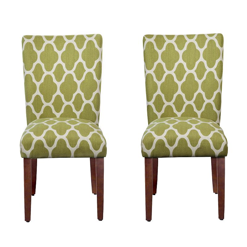 HomePop Geometric Parson Chair 2-piece Set, Green