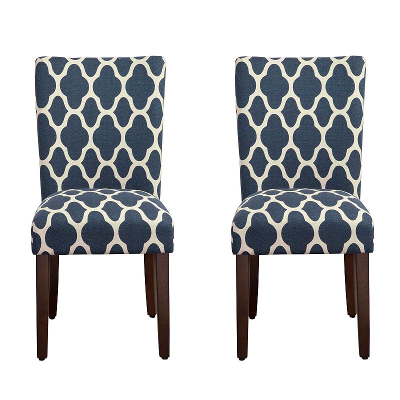 HomePop Geometric Parson Chair 2-piece Set, Blue