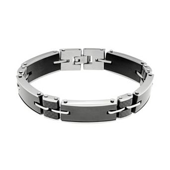 LYNX Men's Carbon Fiber & Stainless Steel Bracelet
