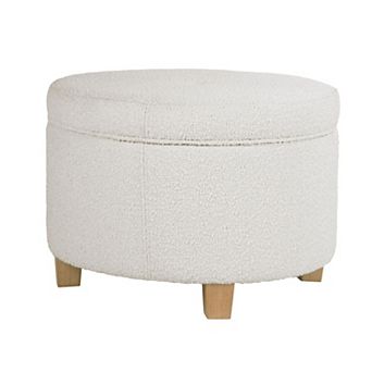 HomePop Large Faux Leatherette Storage Ottoman