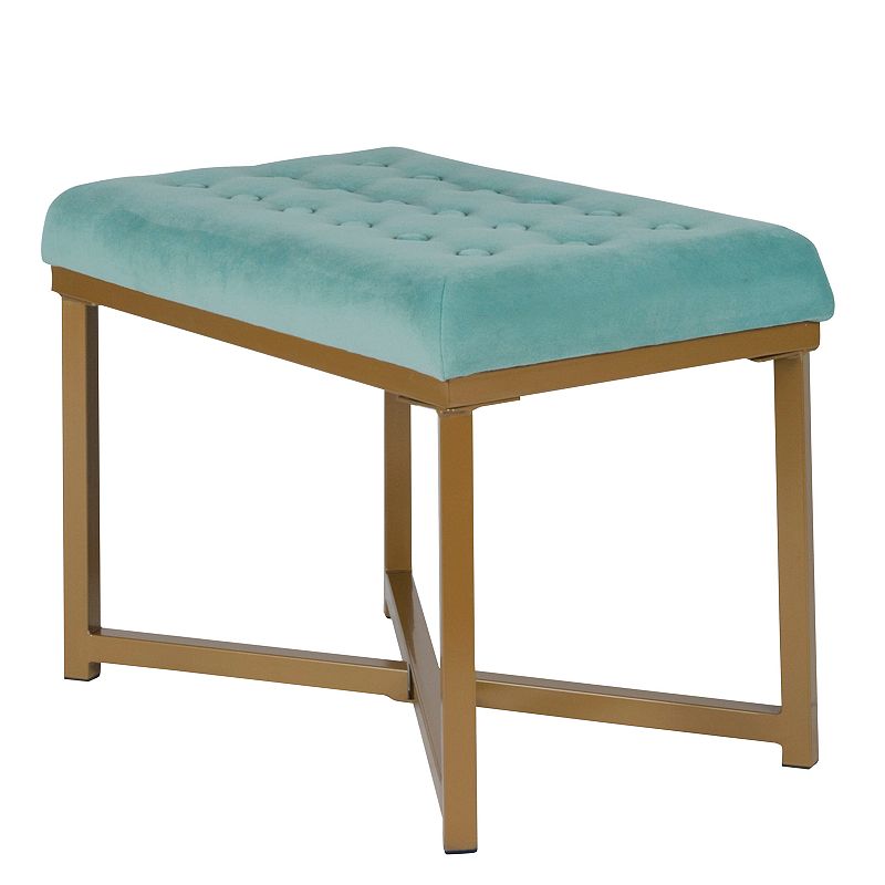 HomePop Metal Ottoman, Turquoise/Blue
