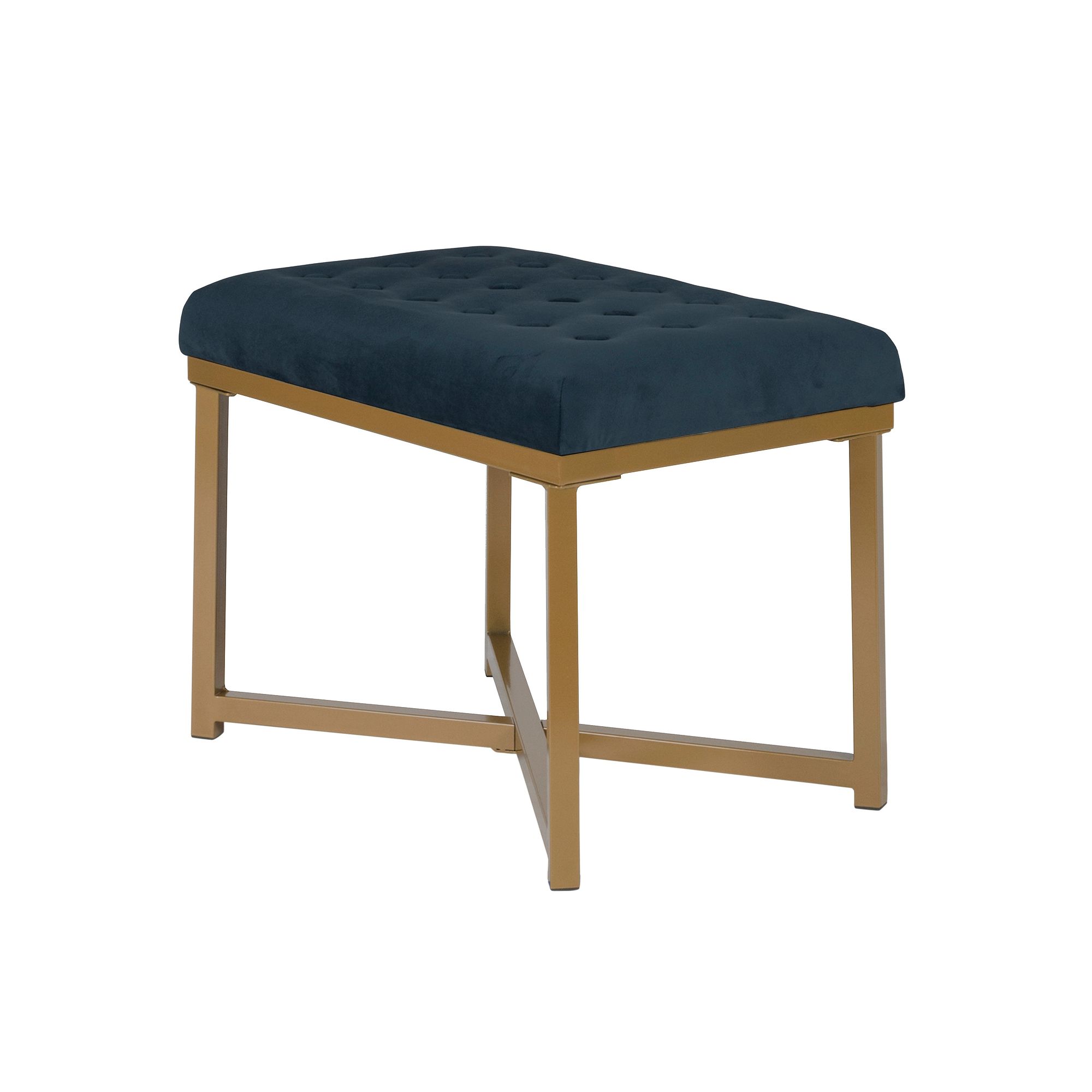HomePop Metal Ottoman, Blue