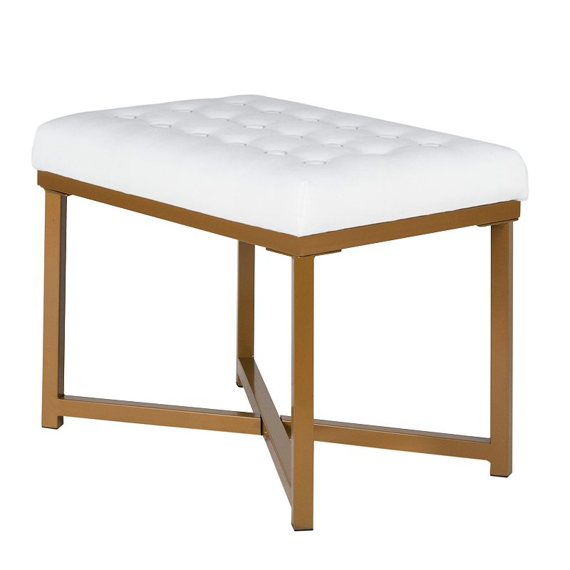 HomePop Metal Ottoman, White