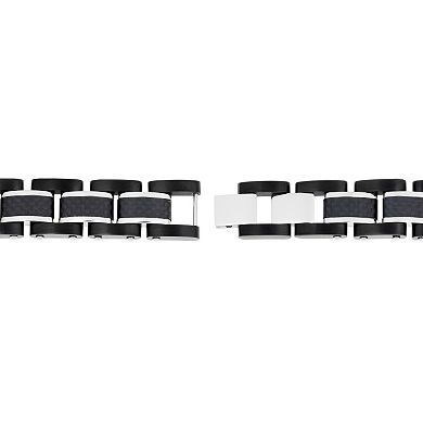 LYNX Men's Carbon Fiber & Stainless Steel Bracelet