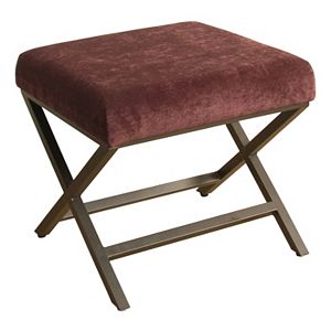 HomePop Plush Velvet Ottoman