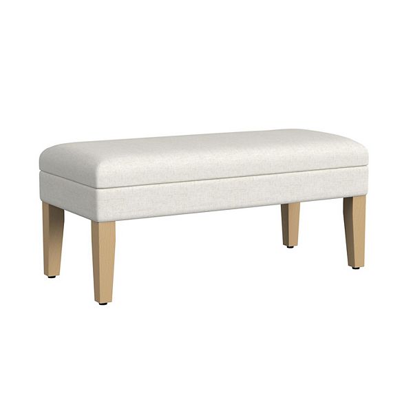 HomePop Textured Storage Bench - Cream