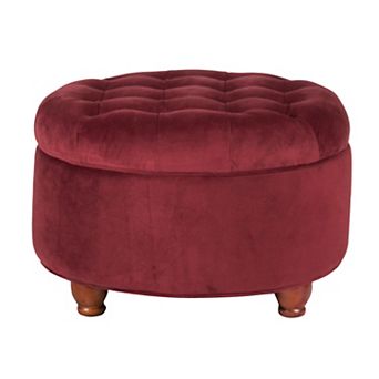 HomePop Button Tufted Round Storage Ottoman