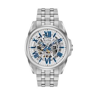 Bulova Men's Stainless Steel Automatic Skeleton Watch - 96A187