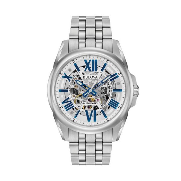 Bulova Men's Stainless Steel Automatic Skeleton Watch - 96A187