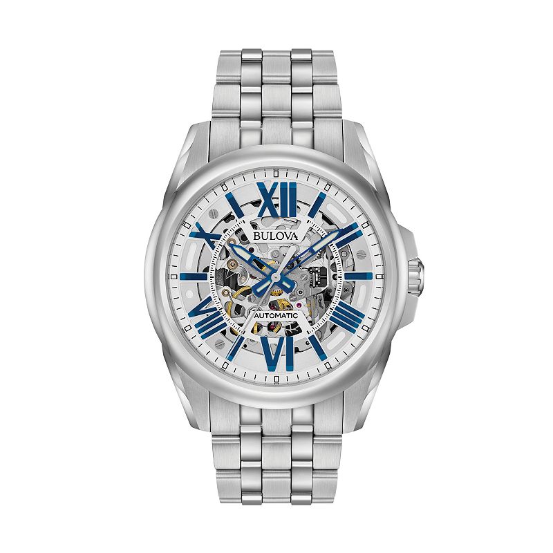 Bulova Men's Stainless Steel Automatic Skeleton Watch - 96A187, 