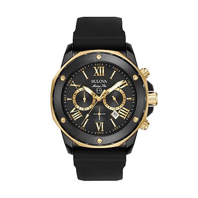 Bulova Marine Star Mens Watch 38mm Two Tone Chronograph 98G86 New Battery 7.5\