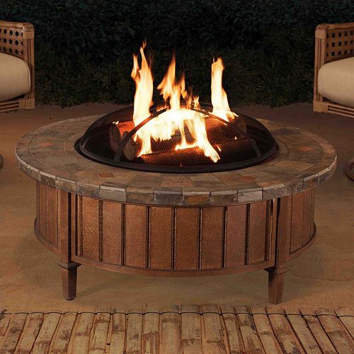 Sunjoy Round Slate Top Fire Pit