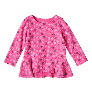 Baby Girl Jumping Beans® Glittery Print Peplum Top