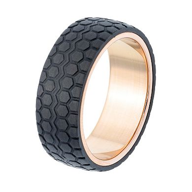 LYNX Men's Textured Carbon Fiber Ring