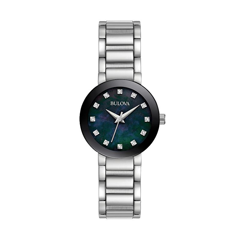 Bulova Women's Diamond Stainless Steel Watch - 96P172, Silver Tone
