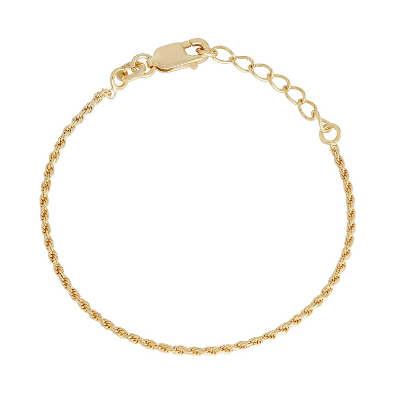 Junior Jewels Kids Sterling Silver Rope Chain Bracelet, Girls, Size: 4.5