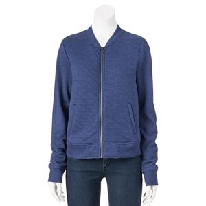 Juniors' SO® Quilted Knit Bomber Jacket