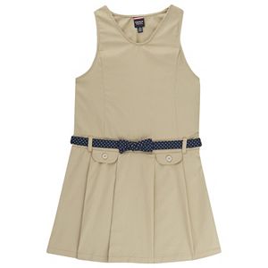 Girls 4-14 French Toast School Uniform Bow Belted Jumper